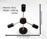 Mid-Century Modern Brass Wall Sconce | Customizable 3-Light Fixture for Living Room, Hallway, Entryway - 32574