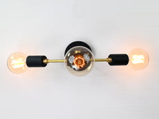 Mid-Century Modern Brass Wall Sconce | Customizable 3-Light Fixture for Living Room, Hallway, Entryway - 32574