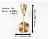 Mid-Century Modern Brass Wall Sconce | Cone Light with Exposed Bulb | Customizable Handmade Fixture - 32575