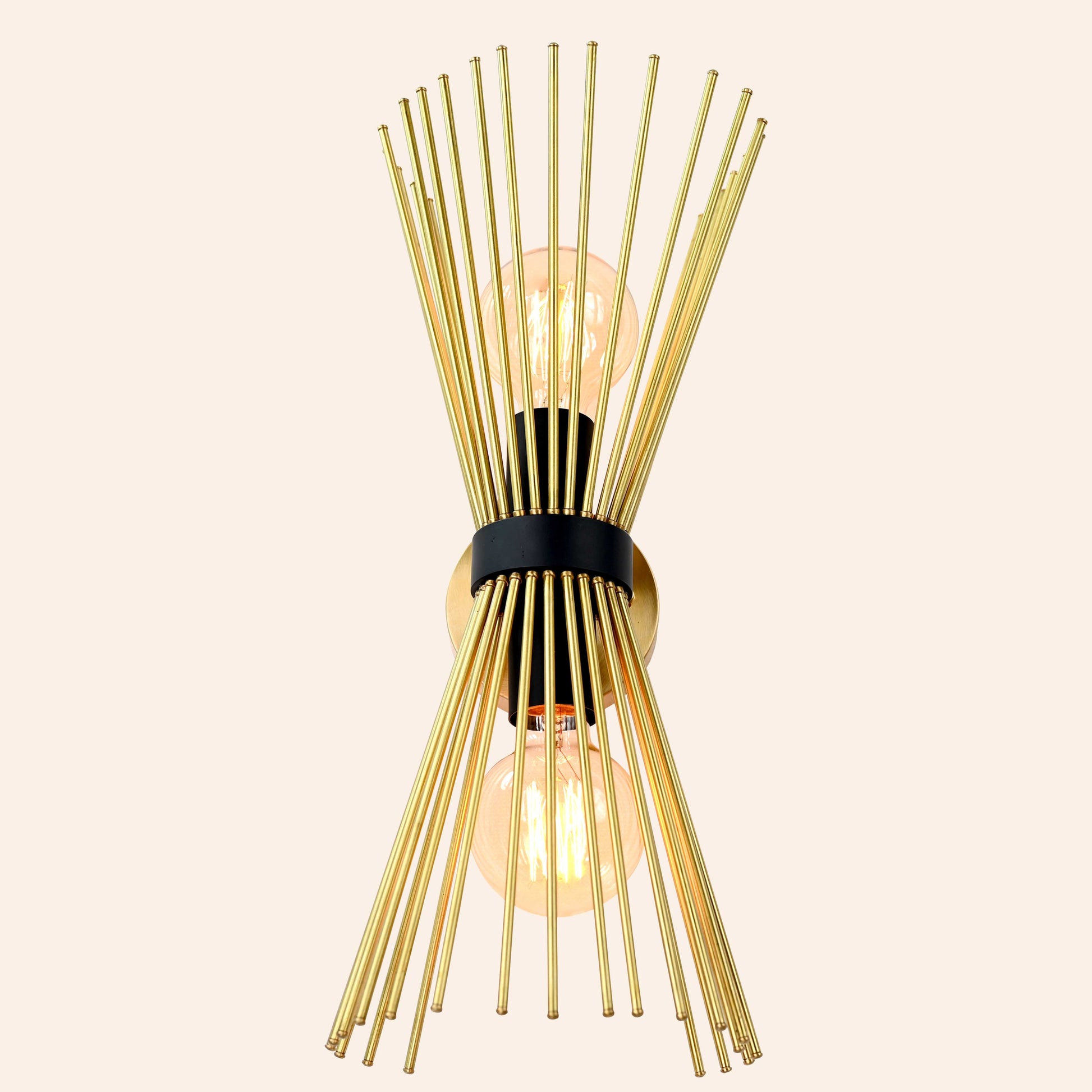 Twin Light Brass Urchin Sconce 18" Long - 32576