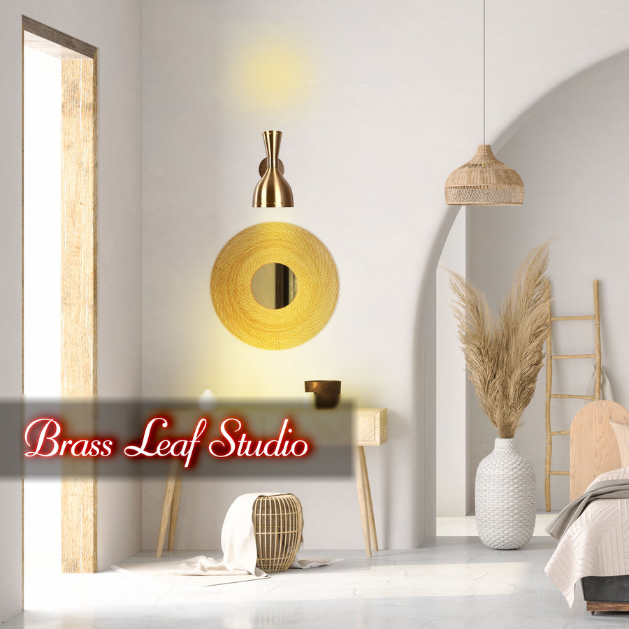 Mid-Century Diabolo Style Wall Sconce with Perforated Shade | Customizable Modern Light Fixture - 32588