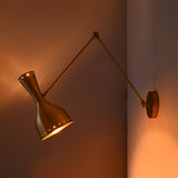 Mid-Century Diabolo Style Swing Arm Wall Sconce | Customizable Adjustable Perforated Light Fixture - 32589