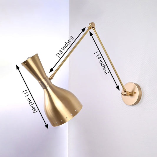 Brass Adjustable Diabolo Wall Sconce / Fixture - 32589