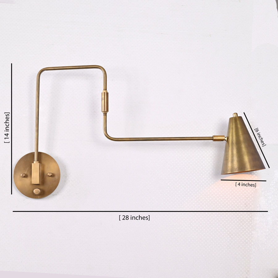 Modern Industrial Wall Sconce with Pivot Arm and Adjustable Light | Customizable Geometric Fixture - 32594