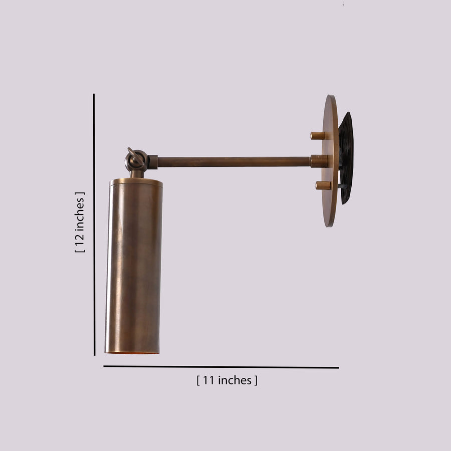 Modern Minimalist Cylinder Wall Sconce with Pivot Arm | Customizable Vertical Accent Light Fixture - 32596