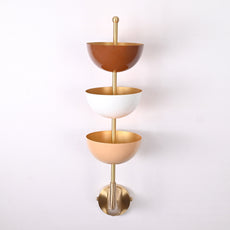 Modern Sculptural Wall Sconce with Tiered Bowl Design | Customizable Artistic Accent Light Fixture - 32597