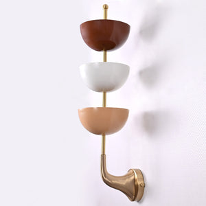 Modern Sculptural Wall Sconce with Tiered Bowl Design | Customizable Artistic Accent Light Fixture - 32597