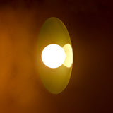 Modern Concave Dish Wall Sconce with Globe Center | Customizable Sculptural Decorative Light Fixture
 - 32598