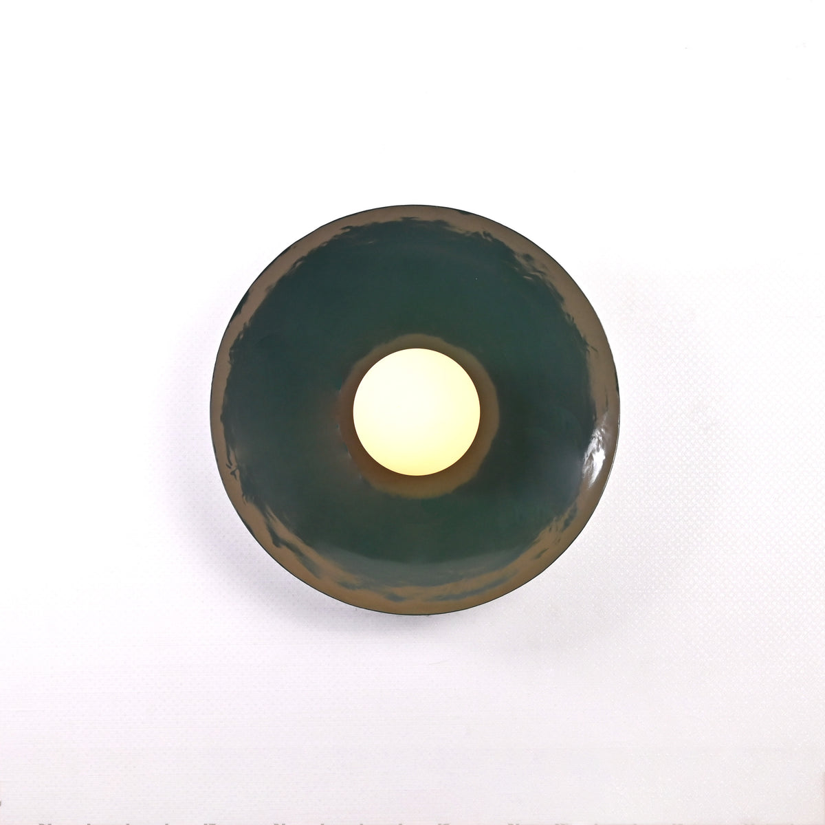 Modern Concave Dish Wall Sconce with Globe Center | Customizable Sculptural Decorative Light Fixture
 - 32598