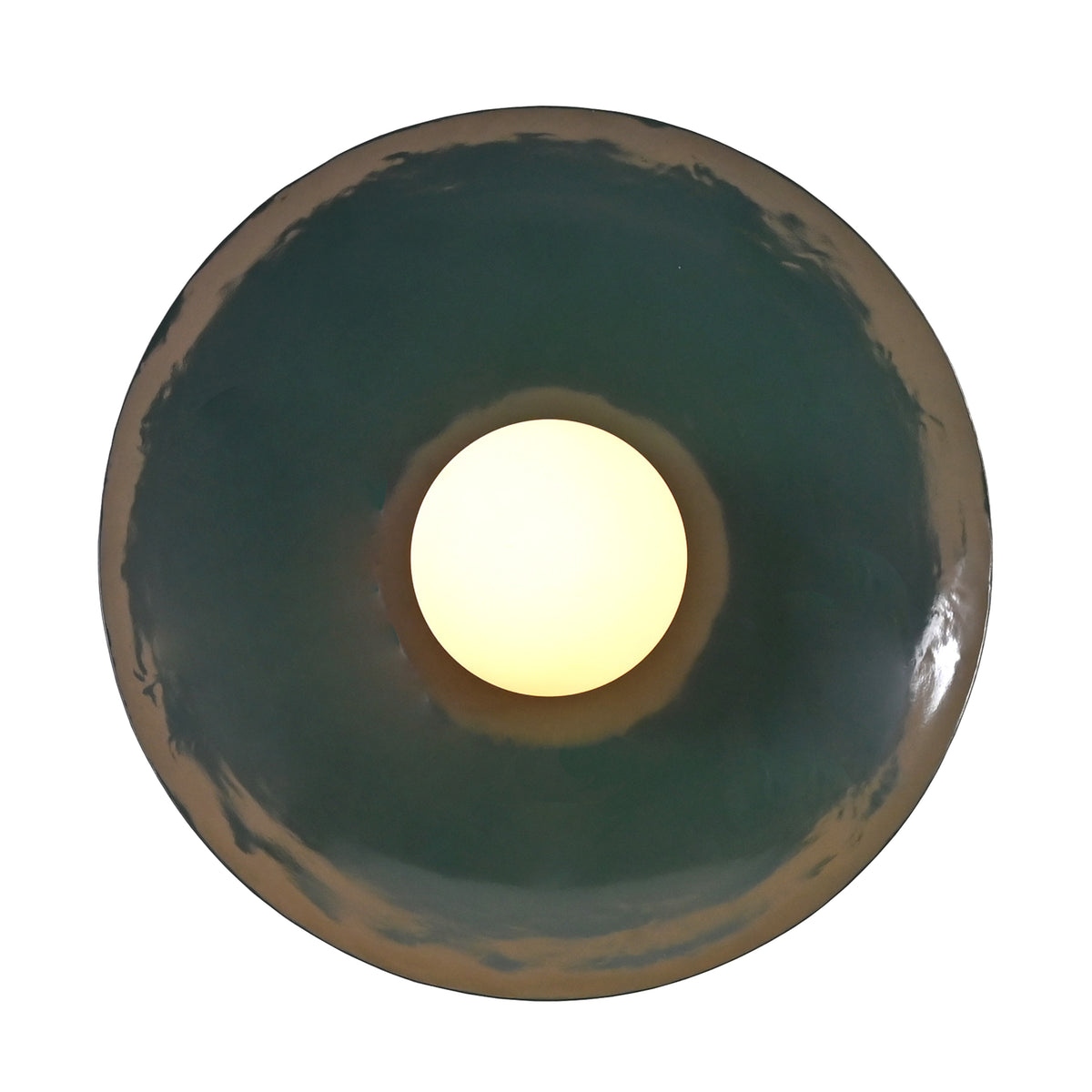 Modern Concave Dish Wall Sconce with Globe Center | Customizable Sculptural Decorative Light Fixture
 - 32598
