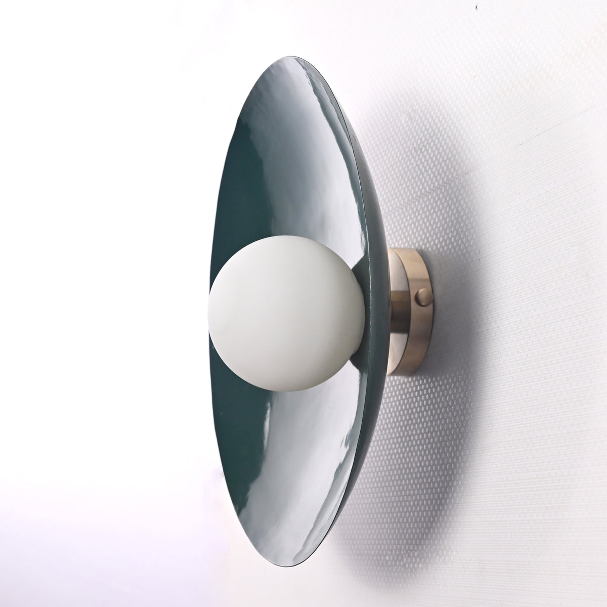 Modern Concave Dish Wall Sconce with Globe Center | Customizable Sculptural Decorative Light Fixture
 - 32598