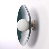 Modern Concave Dish Wall Sconce with Globe Center | Customizable Sculptural Decorative Light Fixture
 - 32598