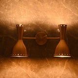 Mid-Century Diabolo Style Double Arm Wall Sconce | Customizable Perforated Modern Light Fixture - 32601