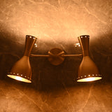 Mid-Century Diabolo Style Double Arm Wall Sconce | Customizable Perforated Modern Light Fixture - 32601