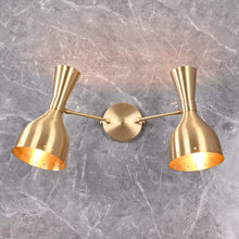 Mid-Century Diabolo Style Double Arm Wall Sconce | Customizable Perforated Modern Light Fixture - 32601