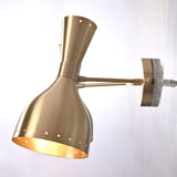 Mid-Century Diabolo Style Double Arm Wall Sconce | Customizable Perforated Modern Light Fixture - 32601