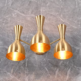 Mid-Century Diabolo Style Triple Arm Wall Sconce | Customizable Perforated Modern Lighting Fixture - 32602