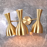 Mid-Century Diabolo Style Triple Arm Wall Sconce | Customizable Perforated Modern Lighting Fixture - 32602