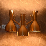 Mid-Century Diabolo Style Triple Arm Wall Sconce | Customizable Perforated Modern Lighting Fixture - 32602