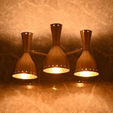 Mid-Century Diabolo Style Triple Arm Wall Sconce | Customizable Perforated Modern Lighting Fixture - 32602