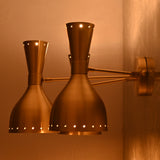 Mid-Century Diabolo Style Triple Arm Wall Sconce | Customizable Perforated Modern Lighting Fixture - 32602