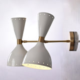 Mid-Century Diabolo Style Triple Cone Wall Sconce | Customizable Modern Perforated Light Fixture - 32603