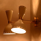Mid-Century Diabolo Style Triple Cone Wall Sconce | Customizable Modern Perforated Light Fixture - 32603