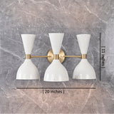 Mid-Century Diabolo Style Triple Cone Wall Sconce | Customizable Modern Perforated Light Fixture - 32603