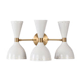 Mid-Century Diabolo Style Triple Cone Wall Sconce | Customizable Modern Perforated Light Fixture - 32603