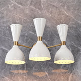 Mid-Century Diabolo Style Triple Cone Wall Sconce | Customizable Modern Perforated Light Fixture - 32603