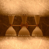 Mid-Century Diabolo Style Triple Cone Wall Sconce | Customizable Modern Perforated Light Fixture - 32603