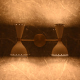 Mid-Century Diabolo Style Double Cone Wall Sconce | Customizable Perforated Modern Light Fixture - 32604