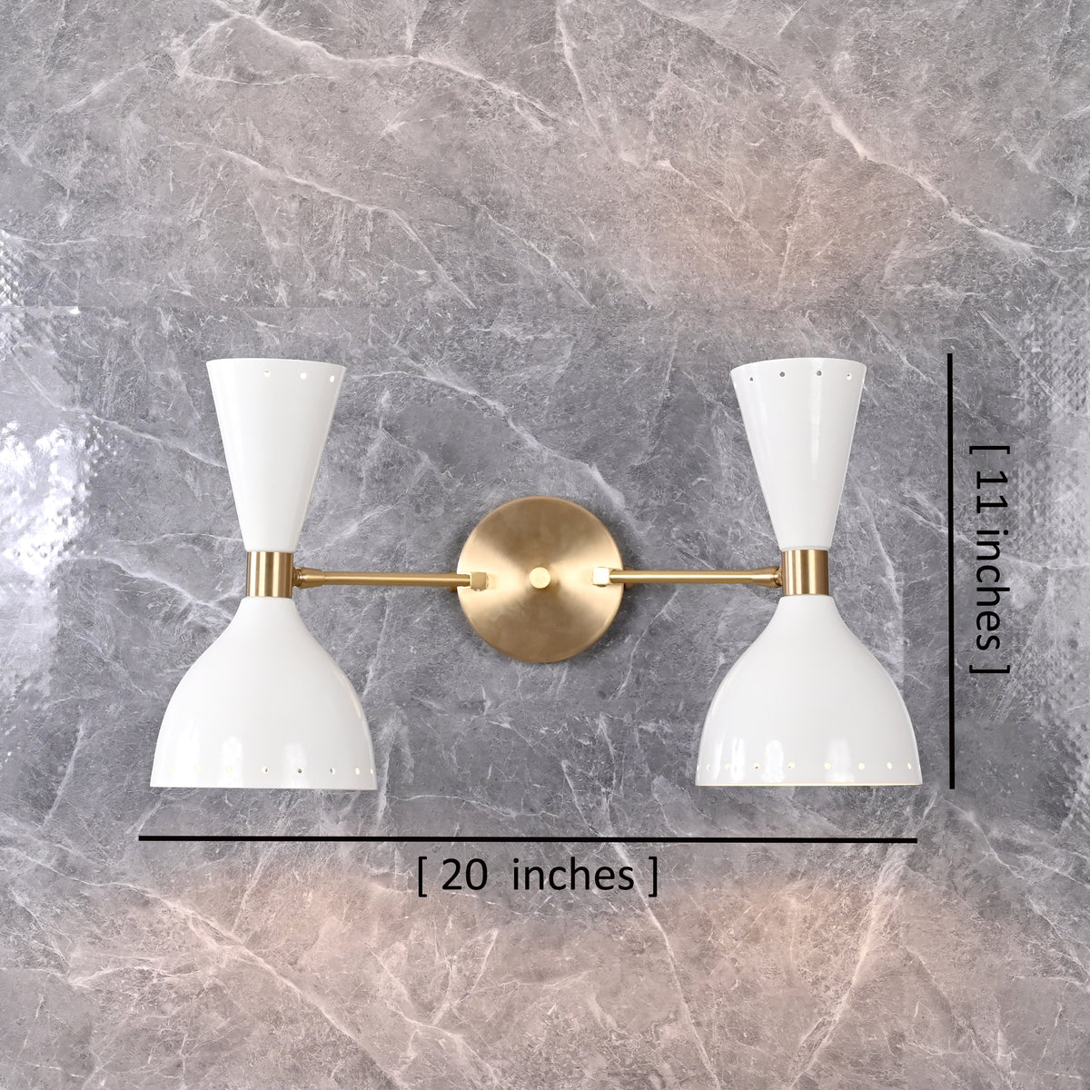 Mid-Century Diabolo Style Double Cone Wall Sconce | Customizable Perforated Modern Light Fixture - 32604