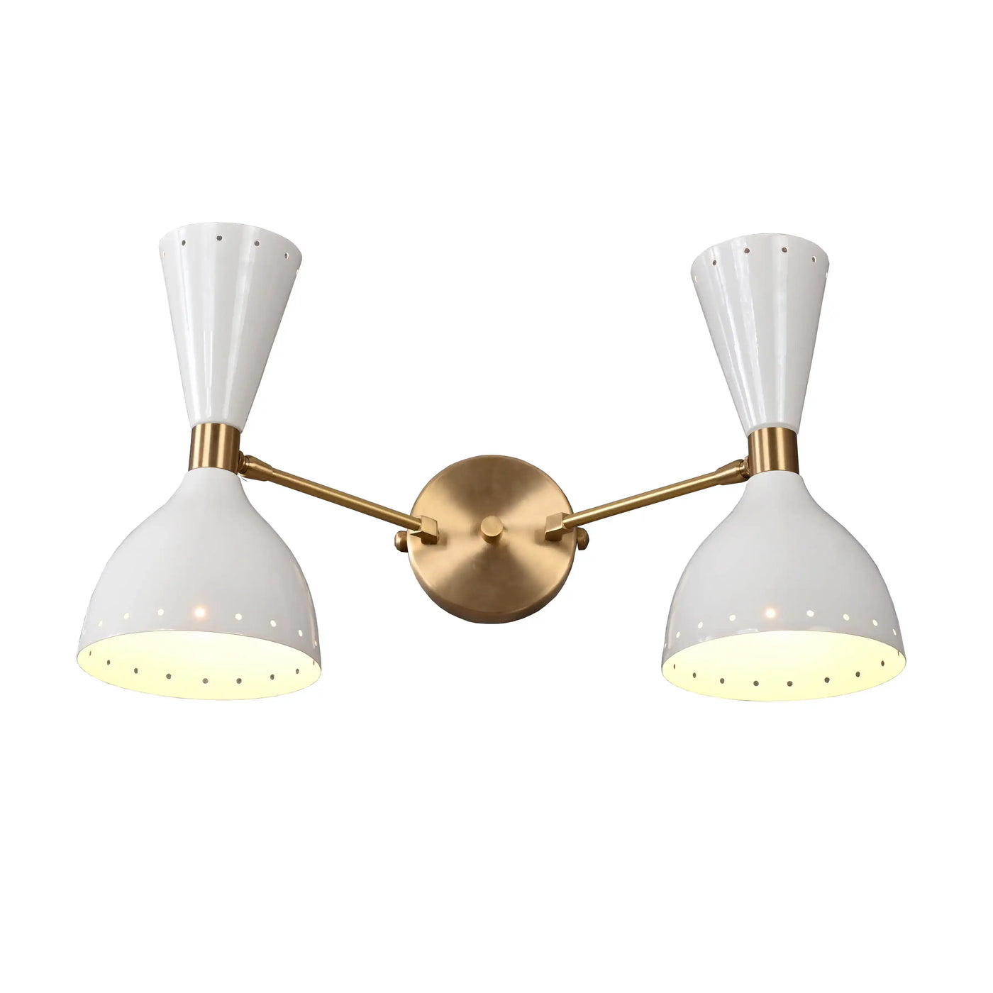 Mid-Century Diabolo Style Double Cone Wall Sconce | Customizable Perforated Modern Light Fixture - 32604