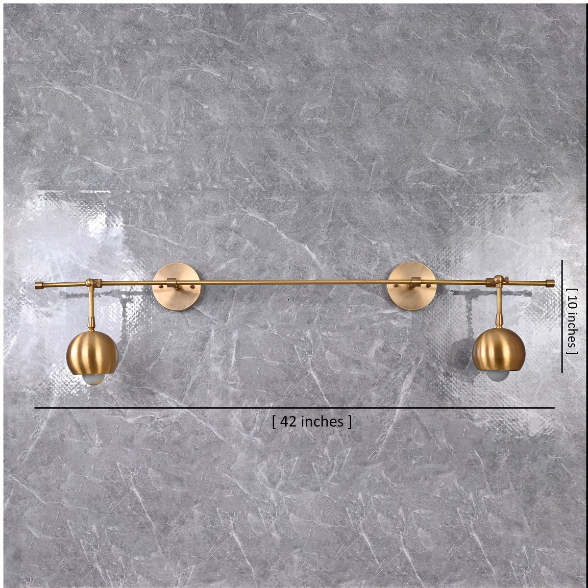 Modern Globe Arm Wall Sconce with Extended Bar Design | Customizable Dual Head Decorative Fixture - 32605