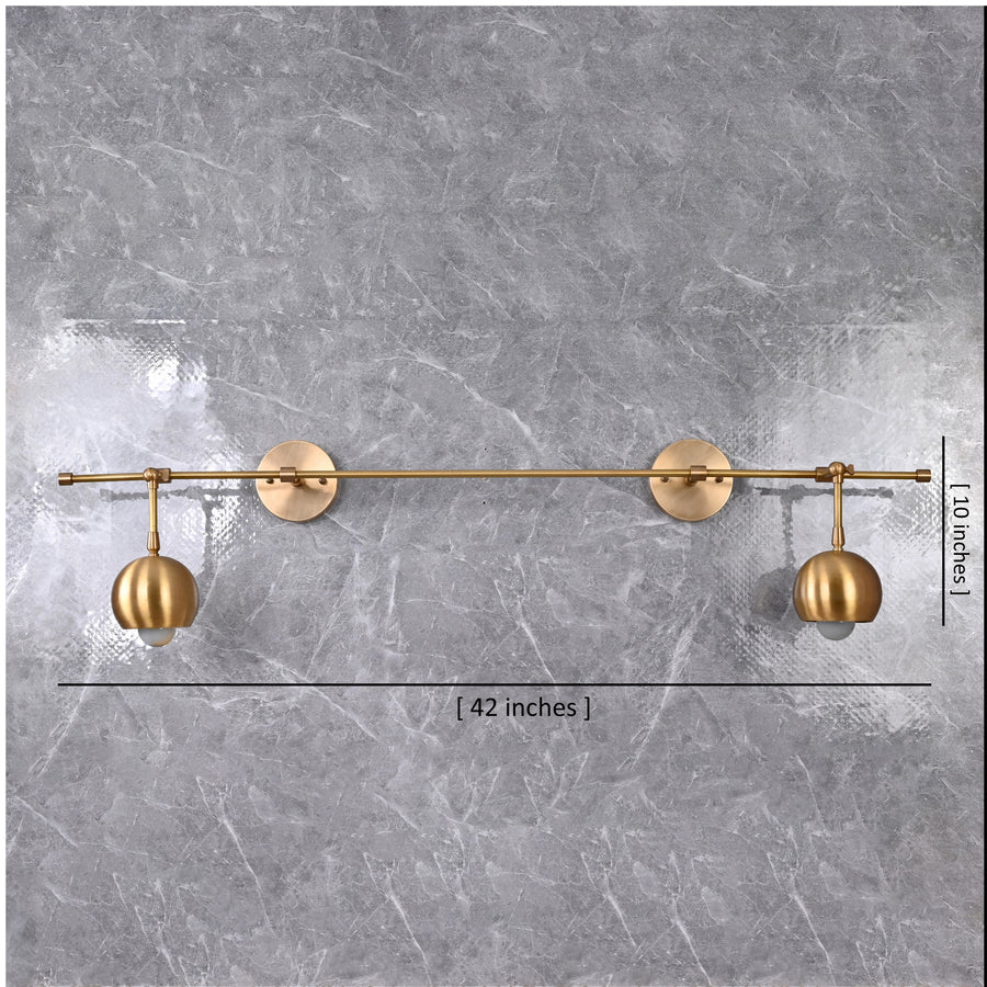Modern Globe Arm Wall Sconce with Extended Bar Design | Customizable Dual Head Decorative Fixture - 32605