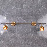 Modern Globe Arm Wall Sconce with Extended Bar Design | Customizable Dual Head Decorative Fixture - 32605