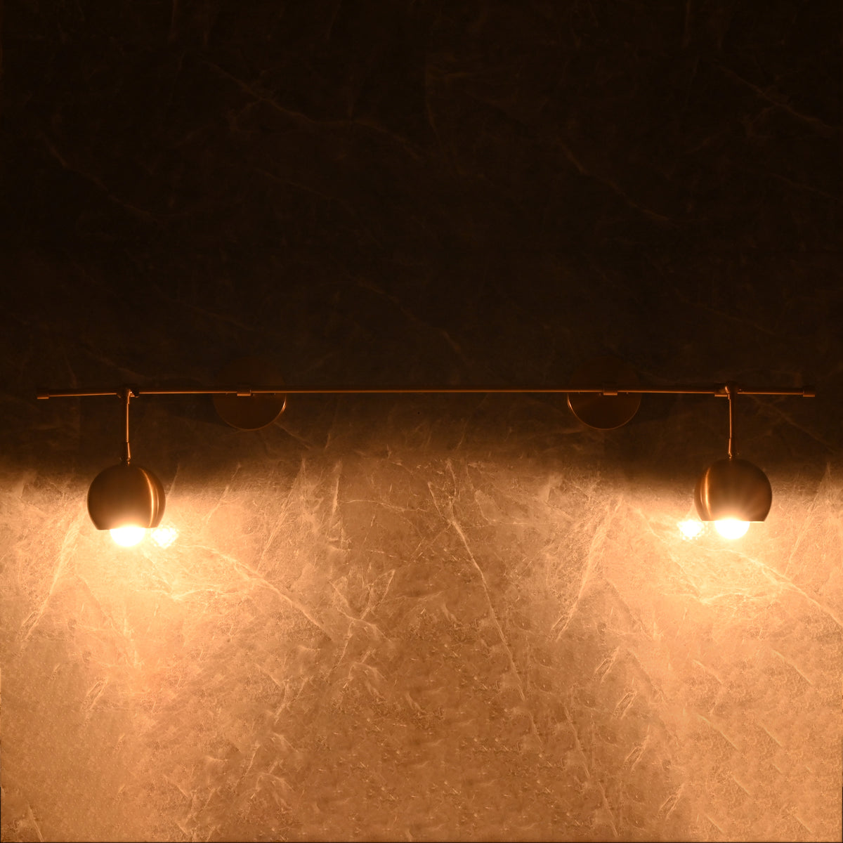 Modern Globe Arm Wall Sconce with Extended Bar Design | Customizable Dual Head Decorative Fixture - 32605