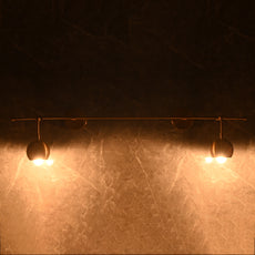 Modern Globe Arm Wall Sconce with Extended Bar Design | Customizable Dual Head Decorative Fixture - 32605