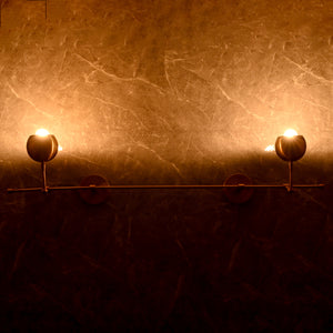 Modern Globe Arm Wall Sconce with Extended Bar Design | Customizable Dual Head Decorative Fixture - 32605