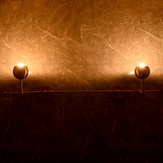 Modern Globe Arm Wall Sconce with Extended Bar Design | Customizable Dual Head Decorative Fixture - 32605