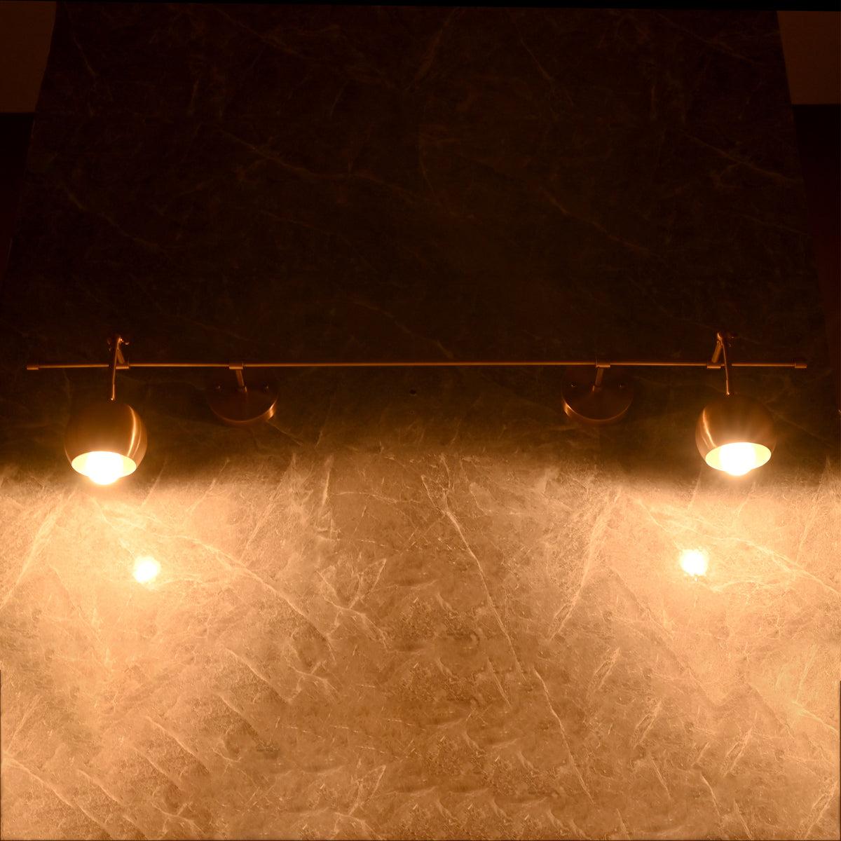 Modern Globe Arm Wall Sconce with Extended Bar Design | Customizable Dual Head Decorative Fixture - 32605