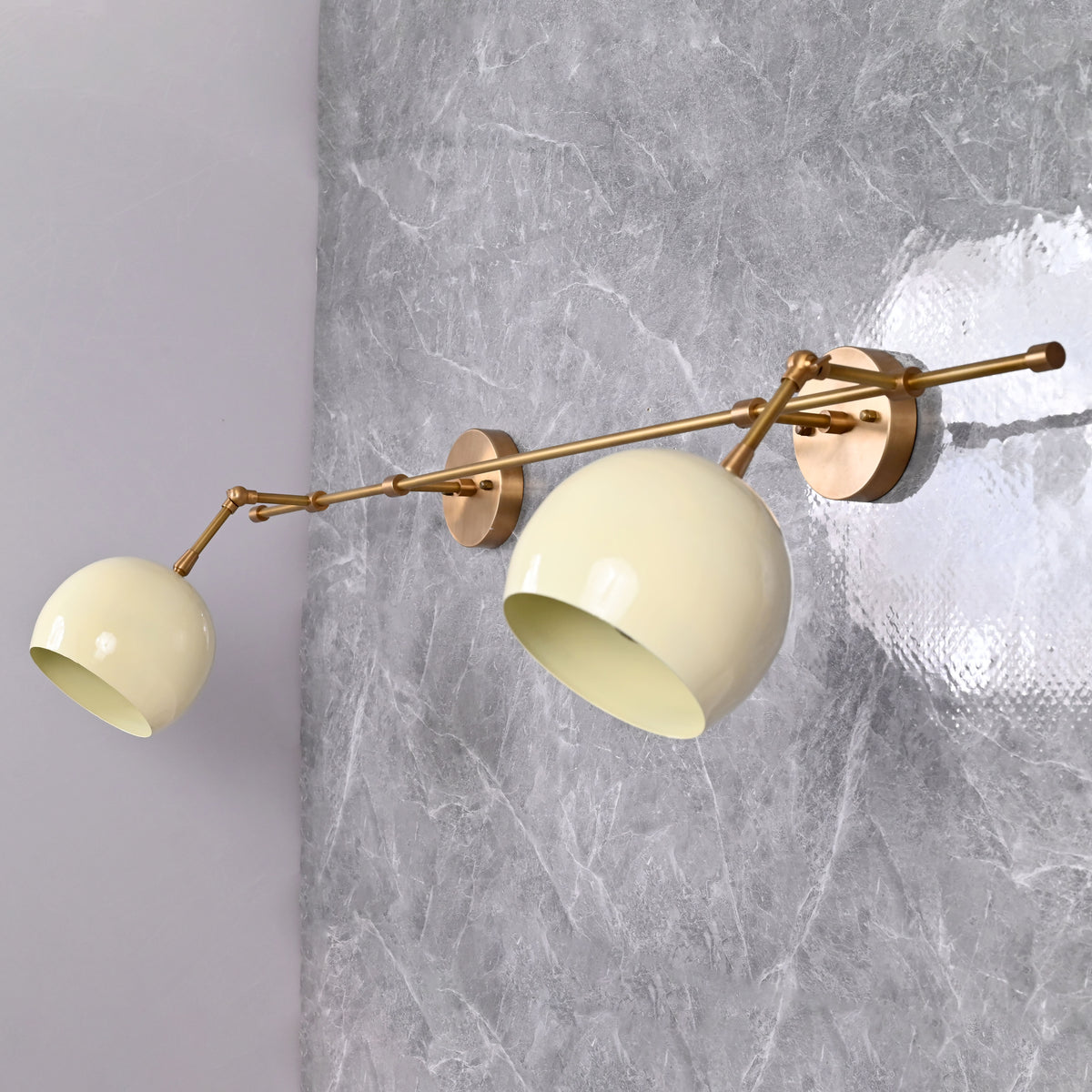 Modern Globe Wall Sconce with Horizontal Bar Design | Customizable 2-Light Decorative Accent Fixture - 32606