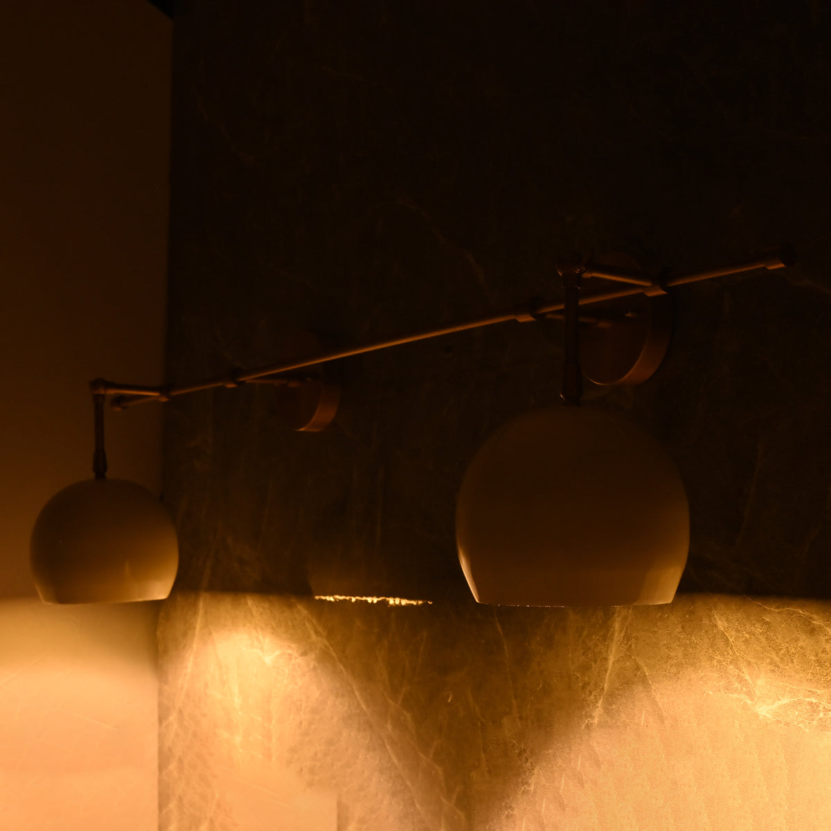 Modern Globe Wall Sconce with Horizontal Bar Design | Customizable 2-Light Decorative Accent Fixture - 32606