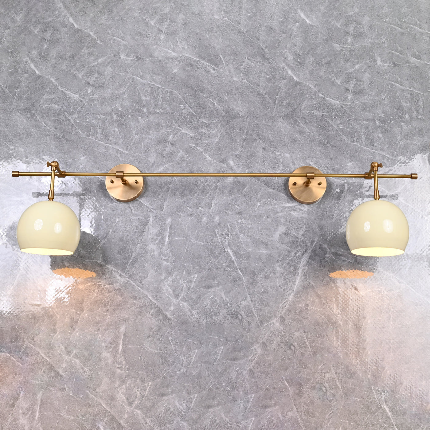 Modern Globe Wall Sconce with Horizontal Bar Design | Customizable 2-Light Decorative Accent Fixture - 32606