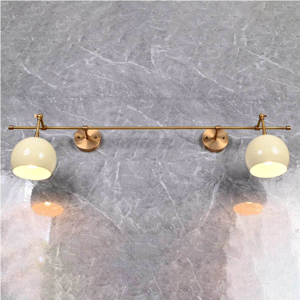 Modern Globe Wall Sconce with Horizontal Bar Design | Customizable 2-Light Decorative Accent Fixture - 32606