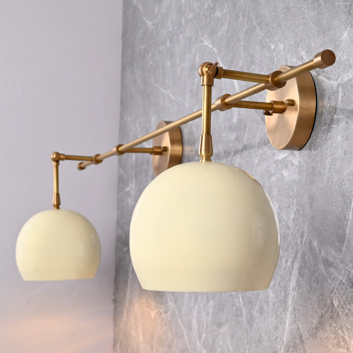 Modern Globe Wall Sconce with Horizontal Bar Design | Customizable 2-Light Decorative Accent Fixture - 32606