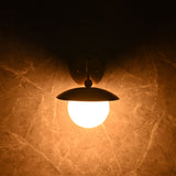 Modern Globe Wall Sconce with Curved Arm and Dome Shade | Customizable Decorative Ambient Fixture - 32607