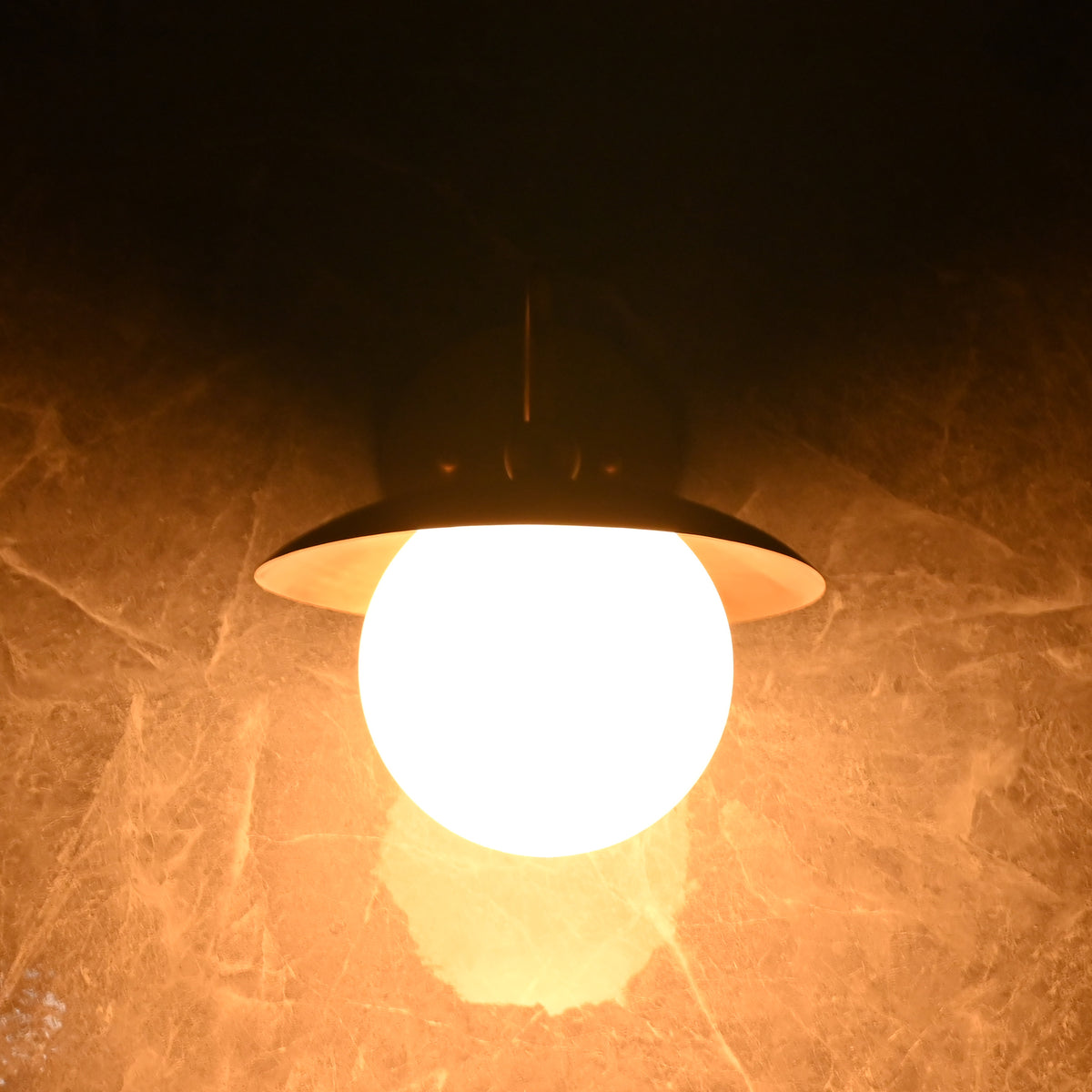 Modern Globe Wall Sconce with Curved Arm and Dome Shade | Customizable Decorative Ambient Fixture - 32607