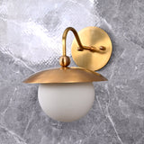 Modern Globe Wall Sconce with Curved Arm and Dome Shade | Customizable Decorative Ambient Fixture - 32607